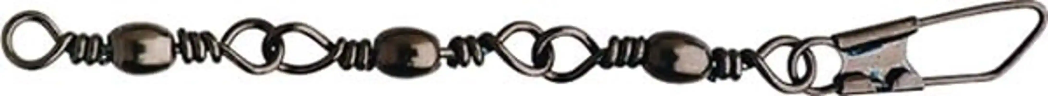 3 Jointed Barrel Swivel + Safety Snap