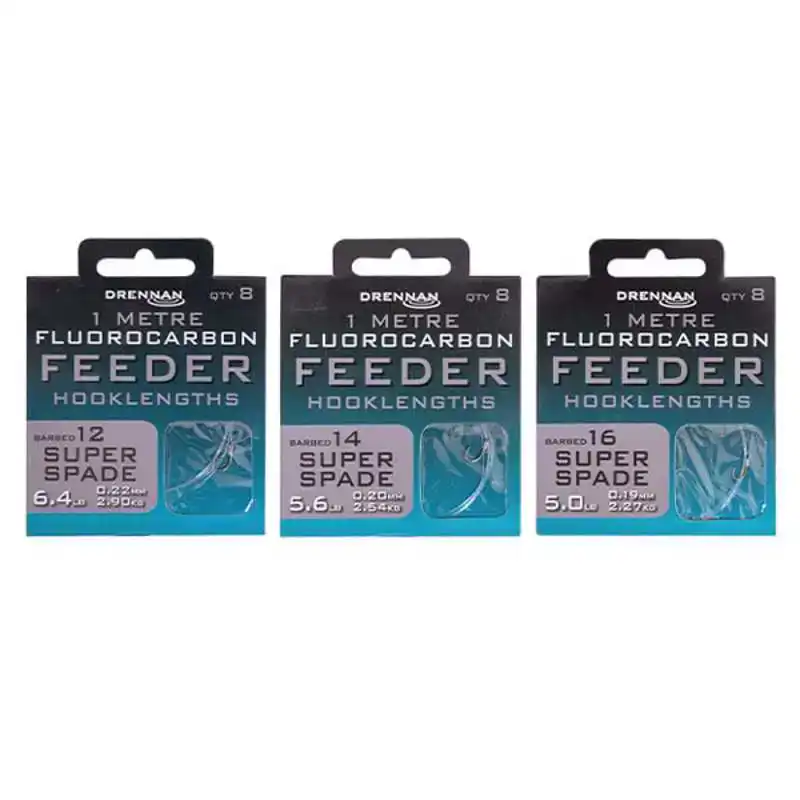 Fluorocarbon Super Spade Feeder Hooklengths - Haak: 16 - 0,1