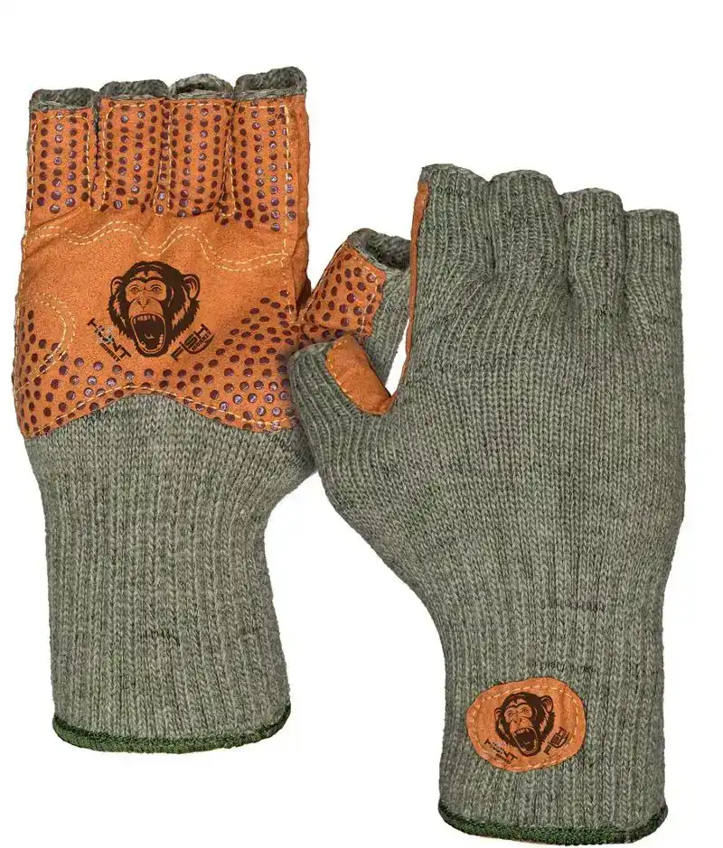 Wooly Olive Half Finger Wool Glove - Maat: L/XL