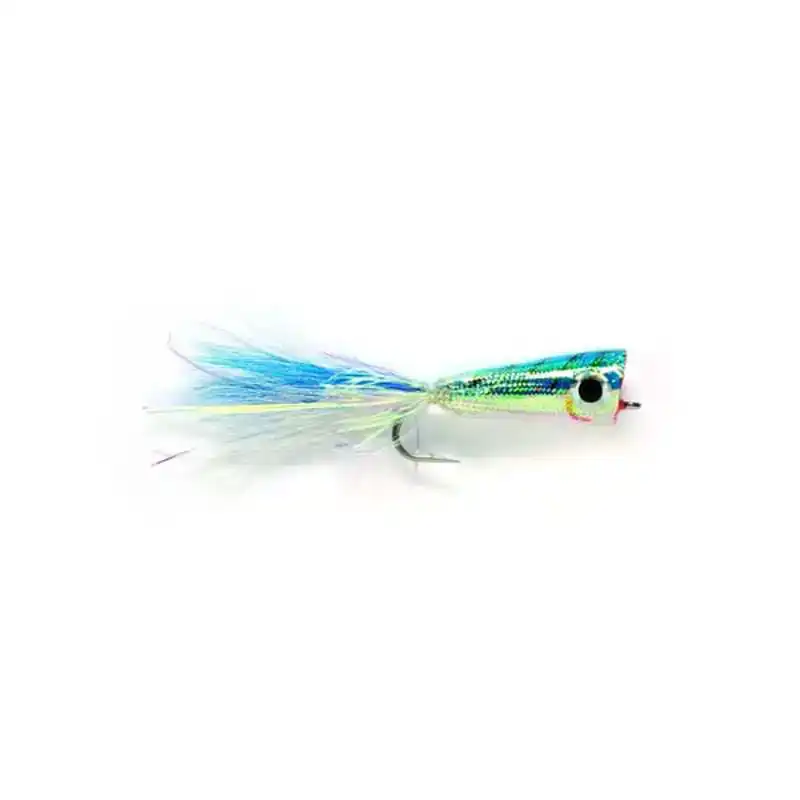 Mylar Popper - Chartreuse & White