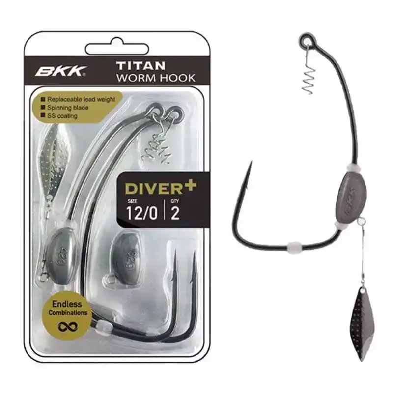 Titan Diver+ Worm Hook - Haak: 14/0 - 18/24 gram