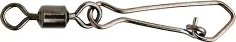 Black Rolling Swivel + Hook Snap - Maat: 6