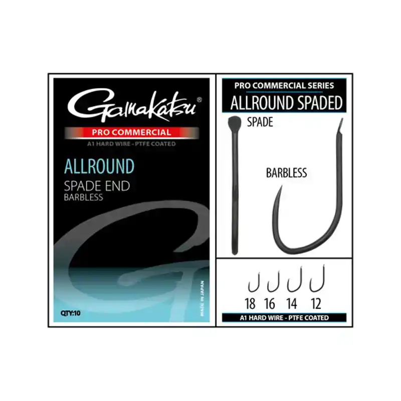 Pro Commercial Allround Spade A1 Hooks - Barbless - Haak: 12