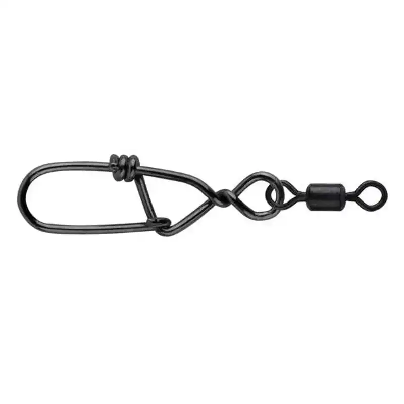 Matt Black Snagless + Rolling Swivel - Maat: 00+12 (10 st)