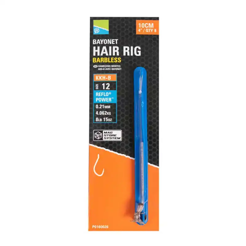 KKH-B Bayonet Hair Rigs - Barbless - Haak: 10 - 0,24 mm - 10