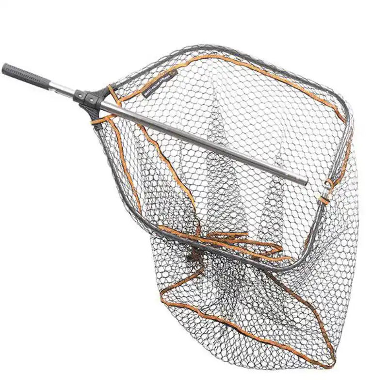 Pro Folding Rubber Large Mesh Landing Net - Maat: L (65 x 50