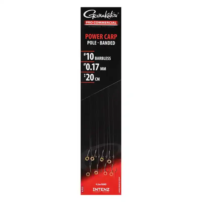 Pro Commercial Power Carp Pole Banded Ready Rigs - Barbless