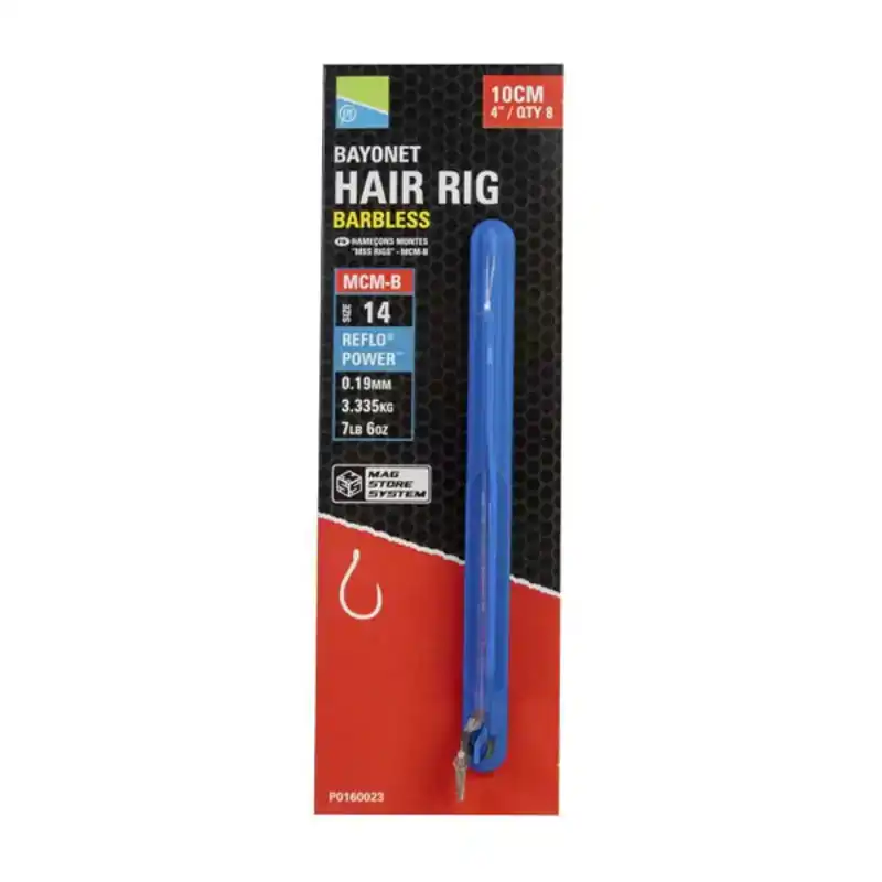 MCM-B Bayonet Hair Rigs - Barbless - Haak 12 - 0,19 mm