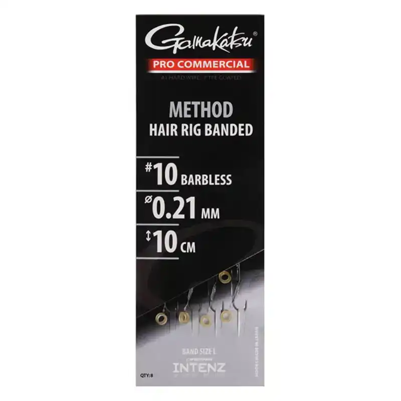 Pro Commercial Method Hair Rig Banded - Barbless - Haak: 10