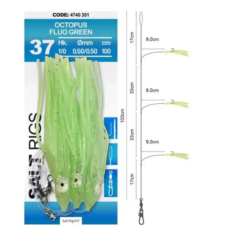 Octopus - Salt Rig 37 - Haak: 1/0 - Blue White - 0,50 mm