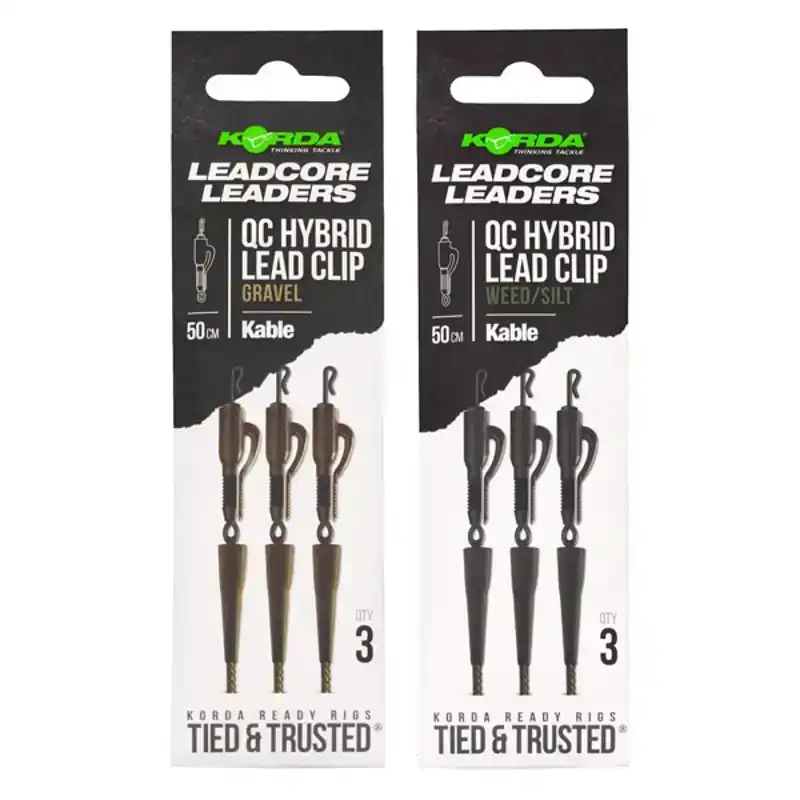 Kable Leadcore Leader - QC Hybrid Lead Clip - Gravel