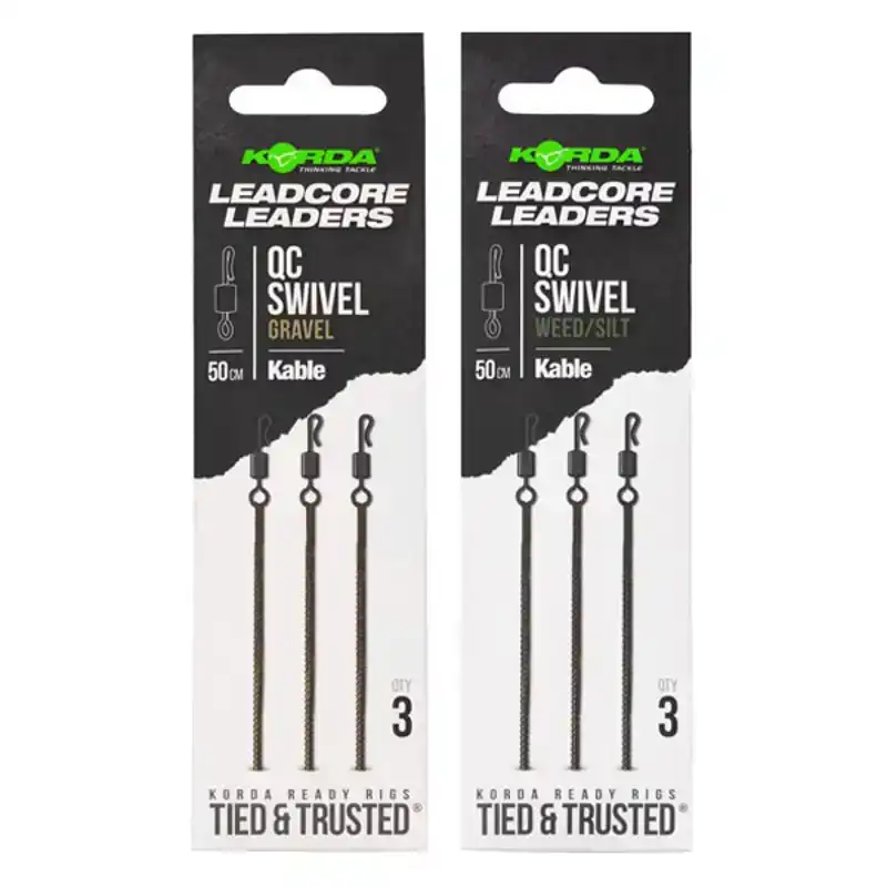 Kable Leadcore Leader - QC Swivel - Weed