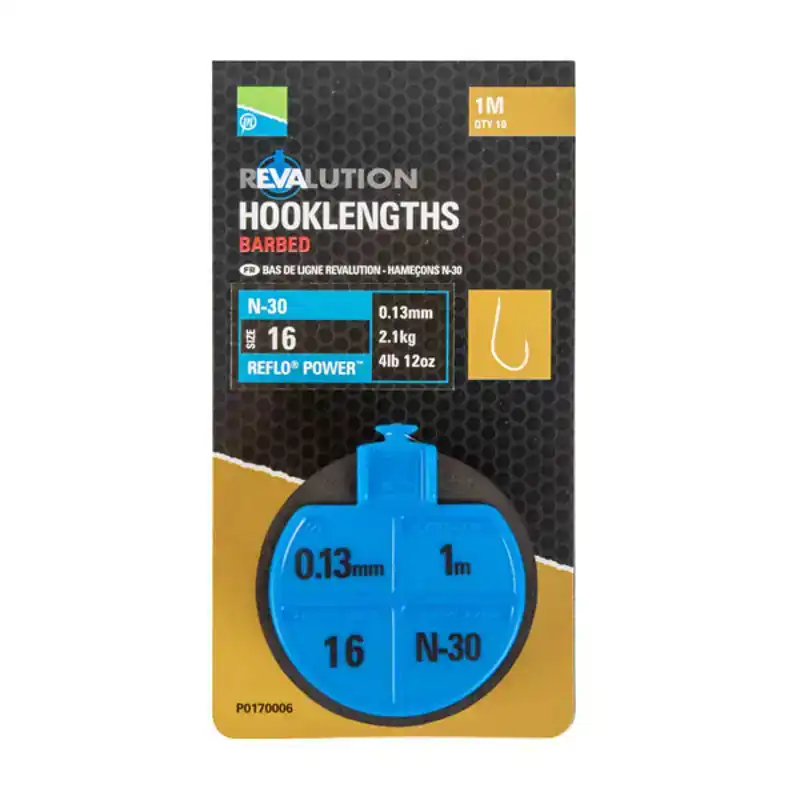 Revalution Hooklengths N-30 - Haak 18 - 0,13 mm