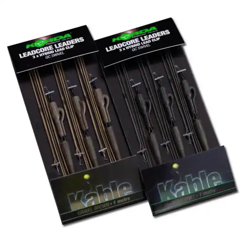 Kable Leadcore Leaders - Hybrid Leadclip + QC Swivel - Grave