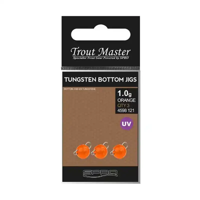 Trout Master Tungsten Bottom Jigs - 1,0 gram - Orange