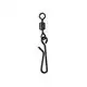 Black Rolling Swivel + Hanging Snap - Maat: 6 - 14 kg