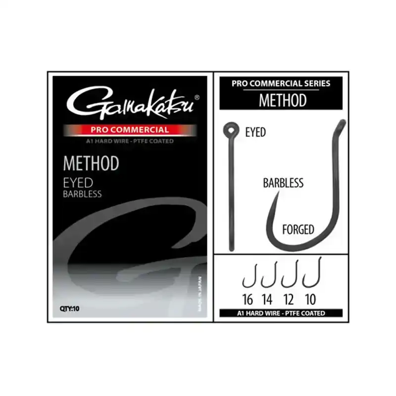 Pro Commercial Method Eyed A1 Hooks - Barbless - Haak: 10