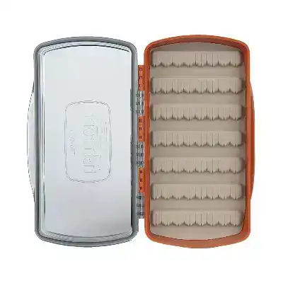 Tacky Pescador Fly Box- Medium- Clear- Burnt Orange