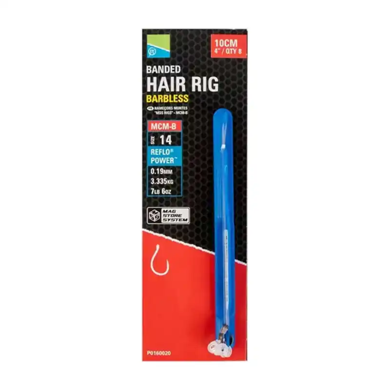 MCM-B Banded Hair Rigs - Barbless - Haak 14 - 0,19 mm