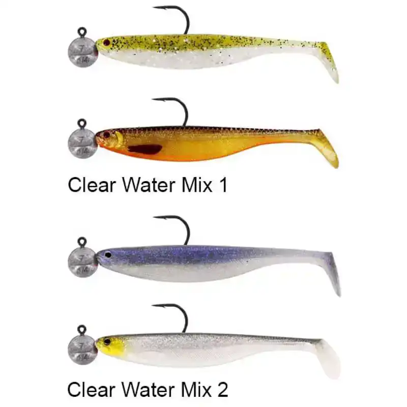 Shad Teez Slim Ready & Rigged - 7,5 cm - Clear Water Mix 1