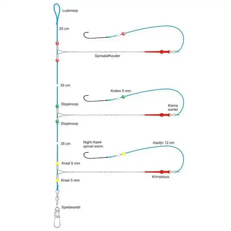 Platvis Skelterboom Onderlijn - Haak: 1