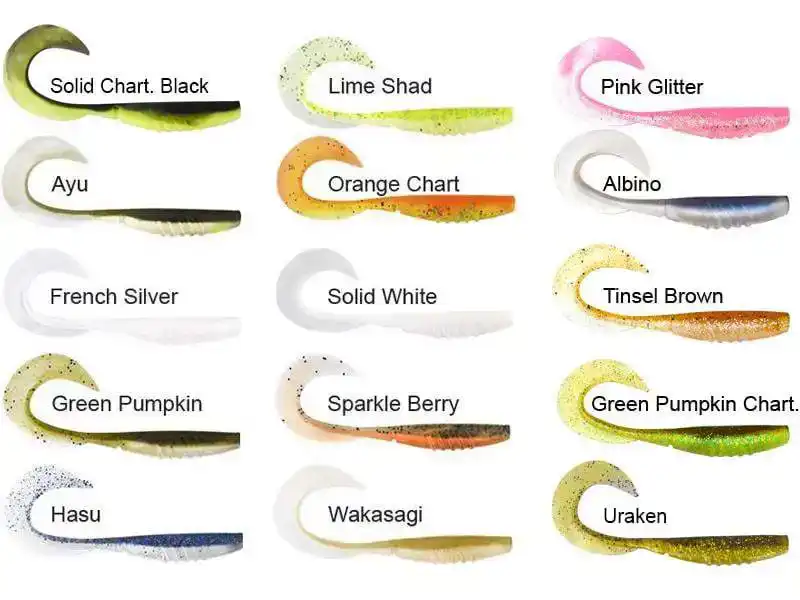 X Layer Curly - 3,5'' - Green Pumpkin Shad