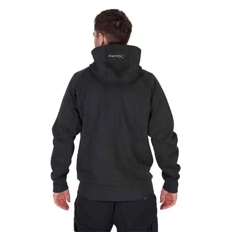 Marl Zip Hoody Charcoal
