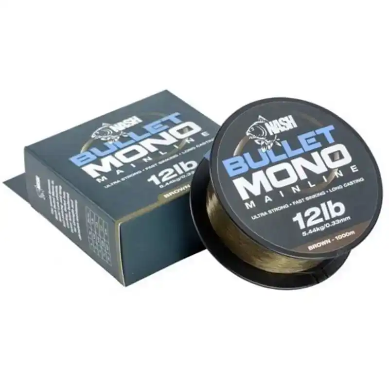 Nash Bullet Mono Mainline - Brown - 0,28 mm - 10 lb - 1000 m