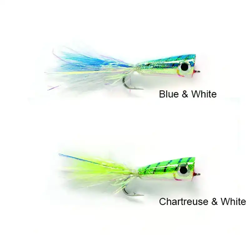 Mylar Popper - Chartreuse & White