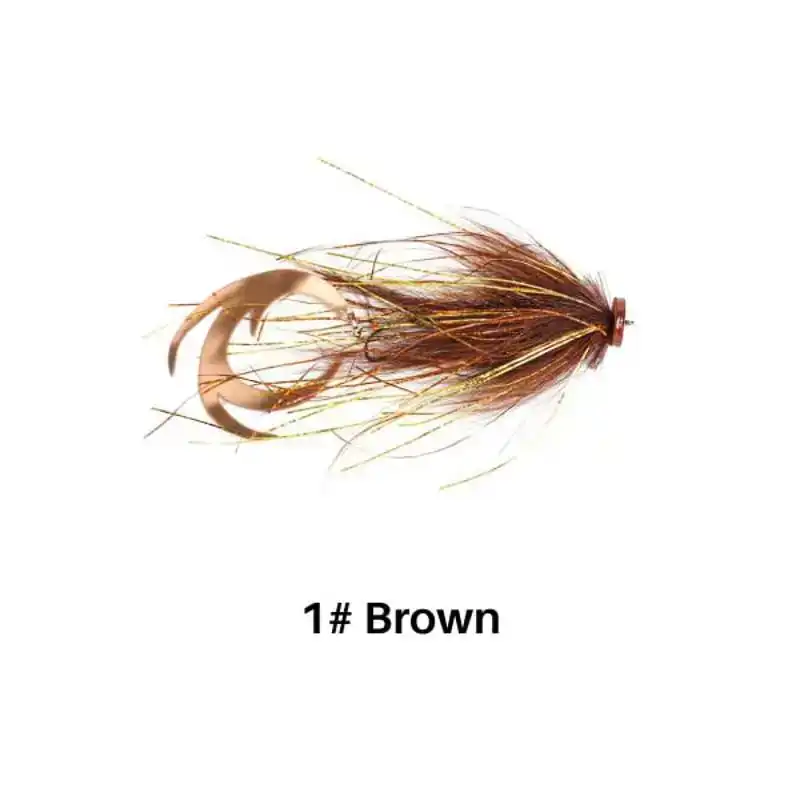 Waterpushing Pike Flies - 1# - Brown