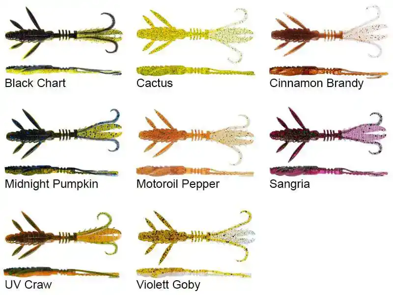 CRECRAW RIPPLR CREATUREBAIT 9.5CM 4G BLACK/CHARTREUSE 4PCS