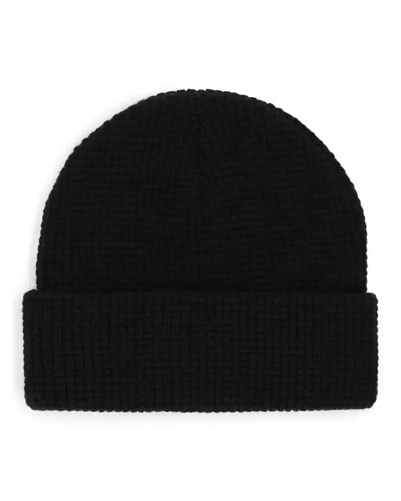 Everyday Waffle Knit Beanie Black