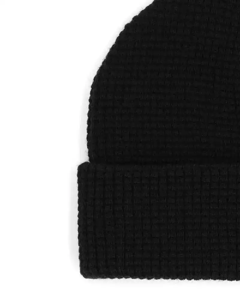 Everyday Waffle Knit Beanie Black