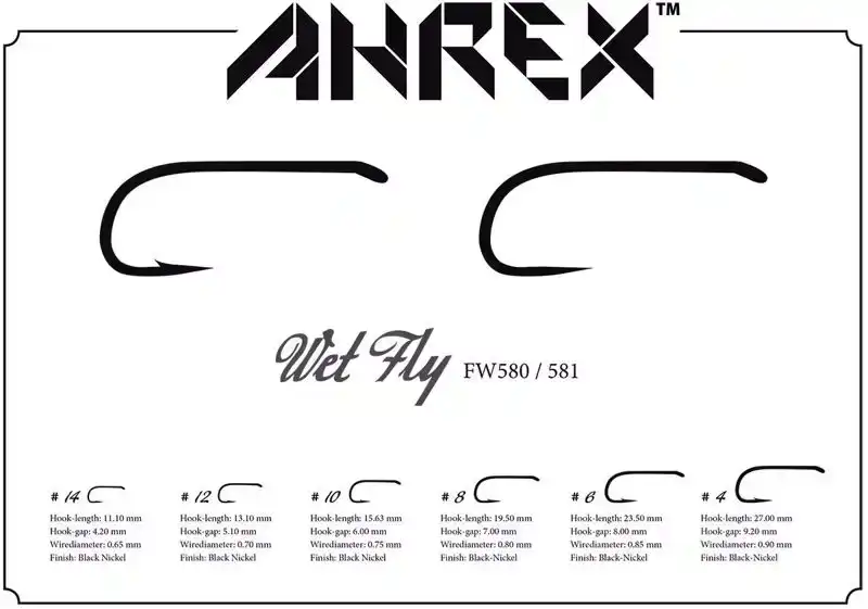 FW581 Wet Fly Hook Barbless #10