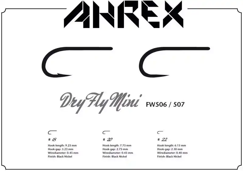 FW506 - Dry Fly Mini - Barbed - Maat: 18